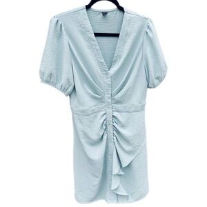 Elegant Mint Green Ruched Dress